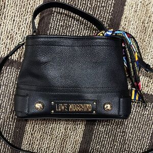 Love Moschino Black and Gold Shoulder Bag